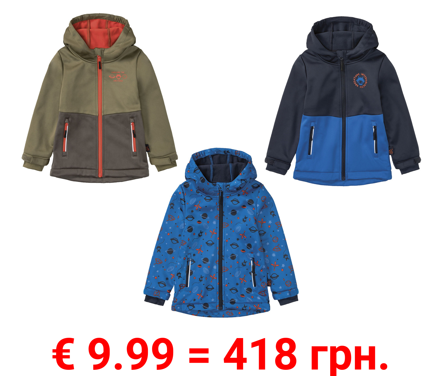 lupilu® Kleinkinder Jungen Softshelljacke, verlängerte Rückseite