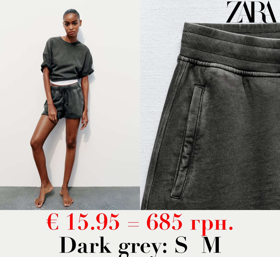 FADED-EFFECT PLUSH SHORTS