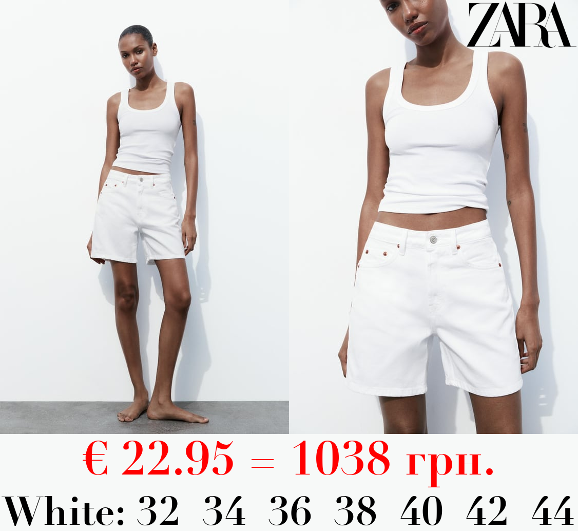 TRF MID-RISE DENIM BERMUDA SHORTS