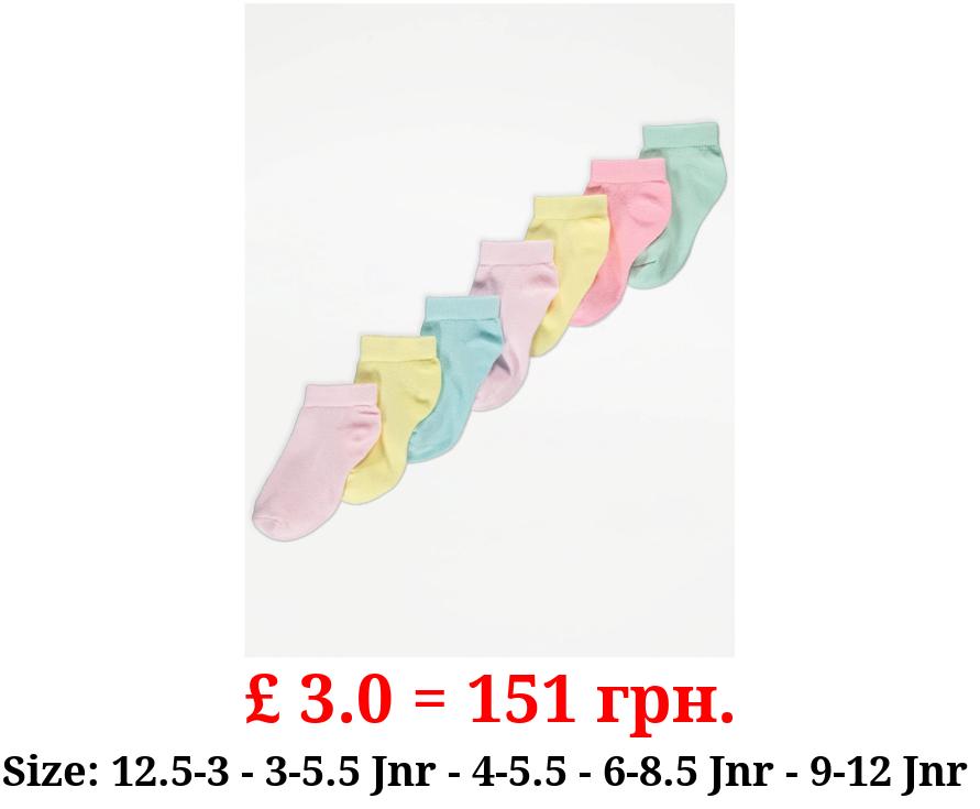 Pastel Trainer Liner Socks 7 Pack