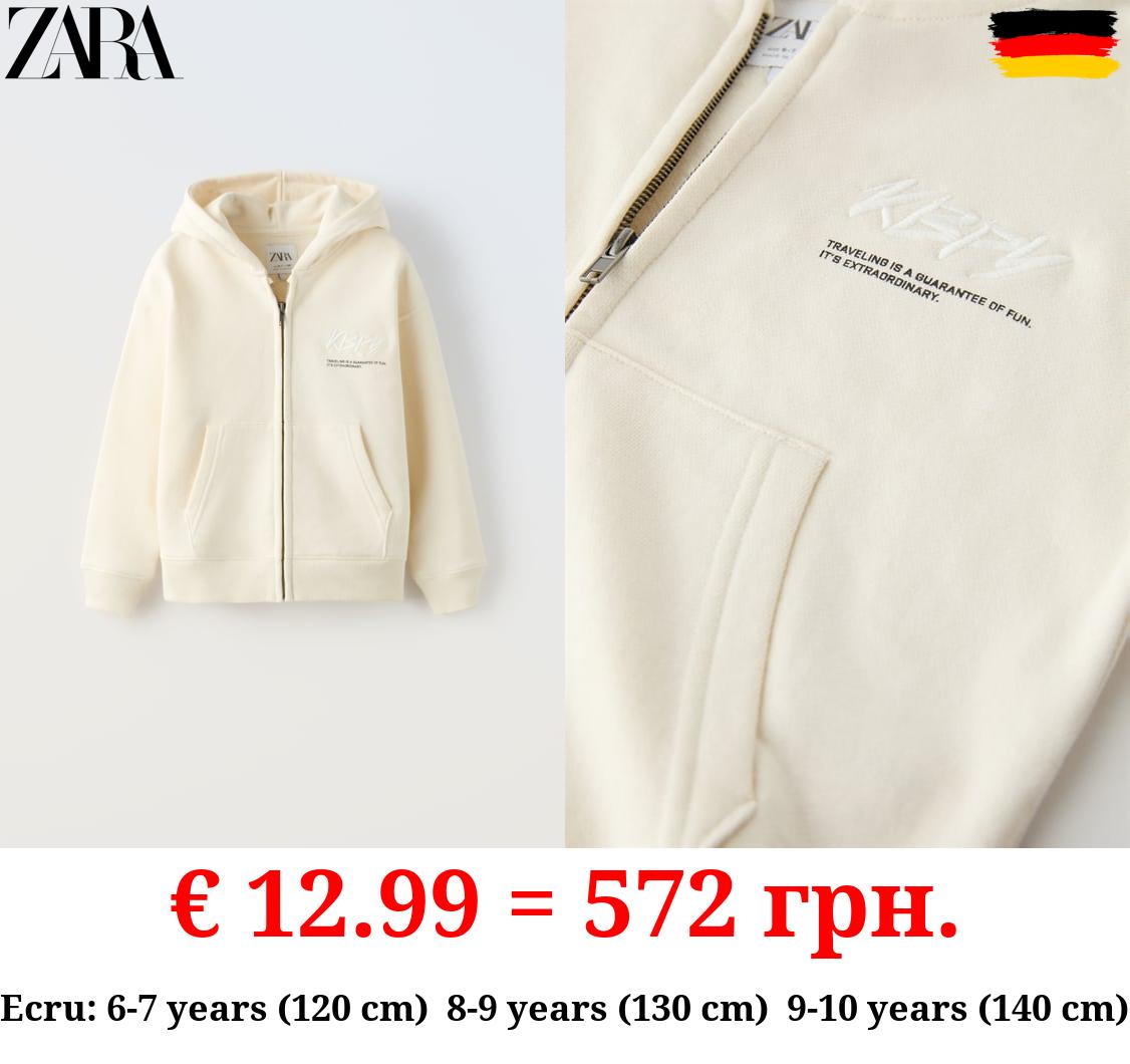 EMBROIDERED HOODIE WITH ZIP