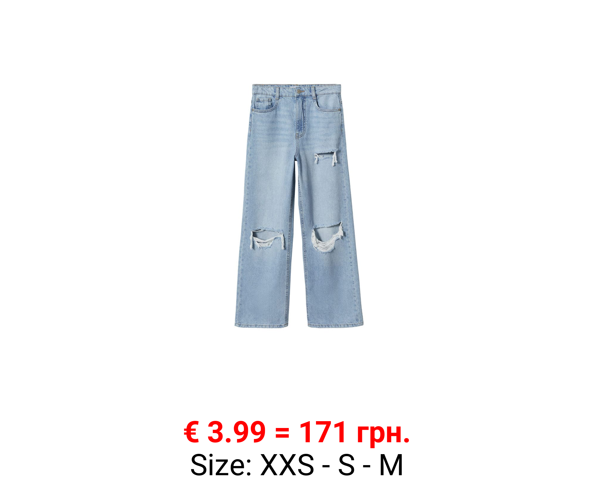 Jeans wideleg rotos decorativos