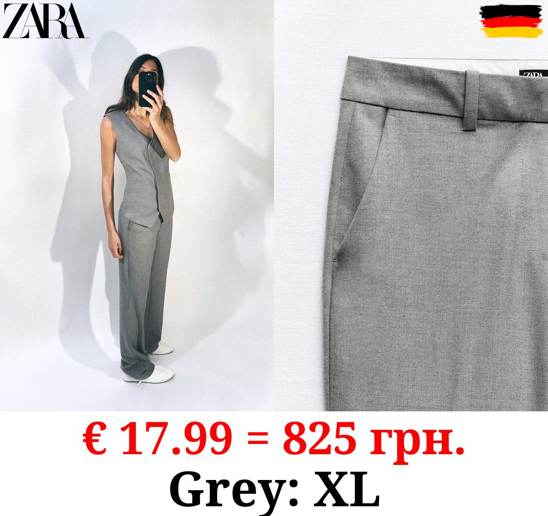 STRAIGHT-LEG LOW-RISE TROUSERS