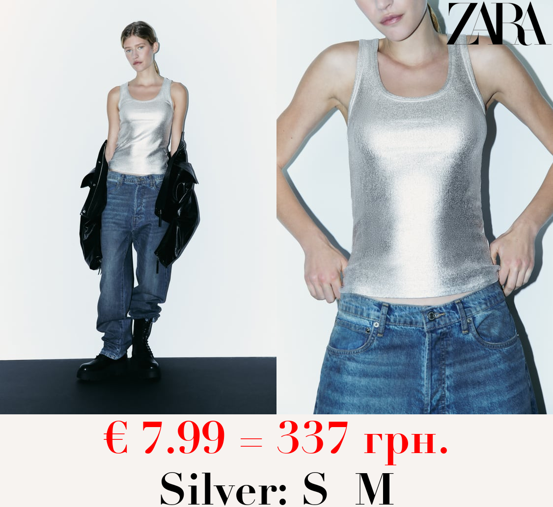 RIBBED METALLIC T-SHIRT