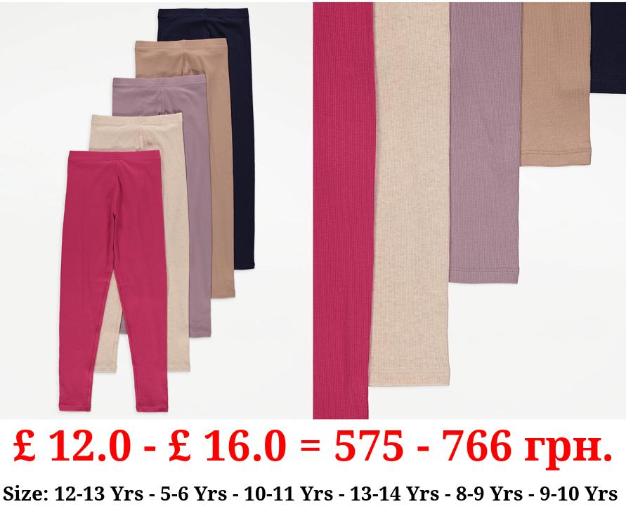 Ribbed Leggings 5 Pack
