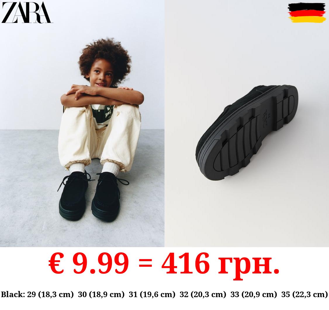 SPLIT SUEDE LACE-UP SHOES