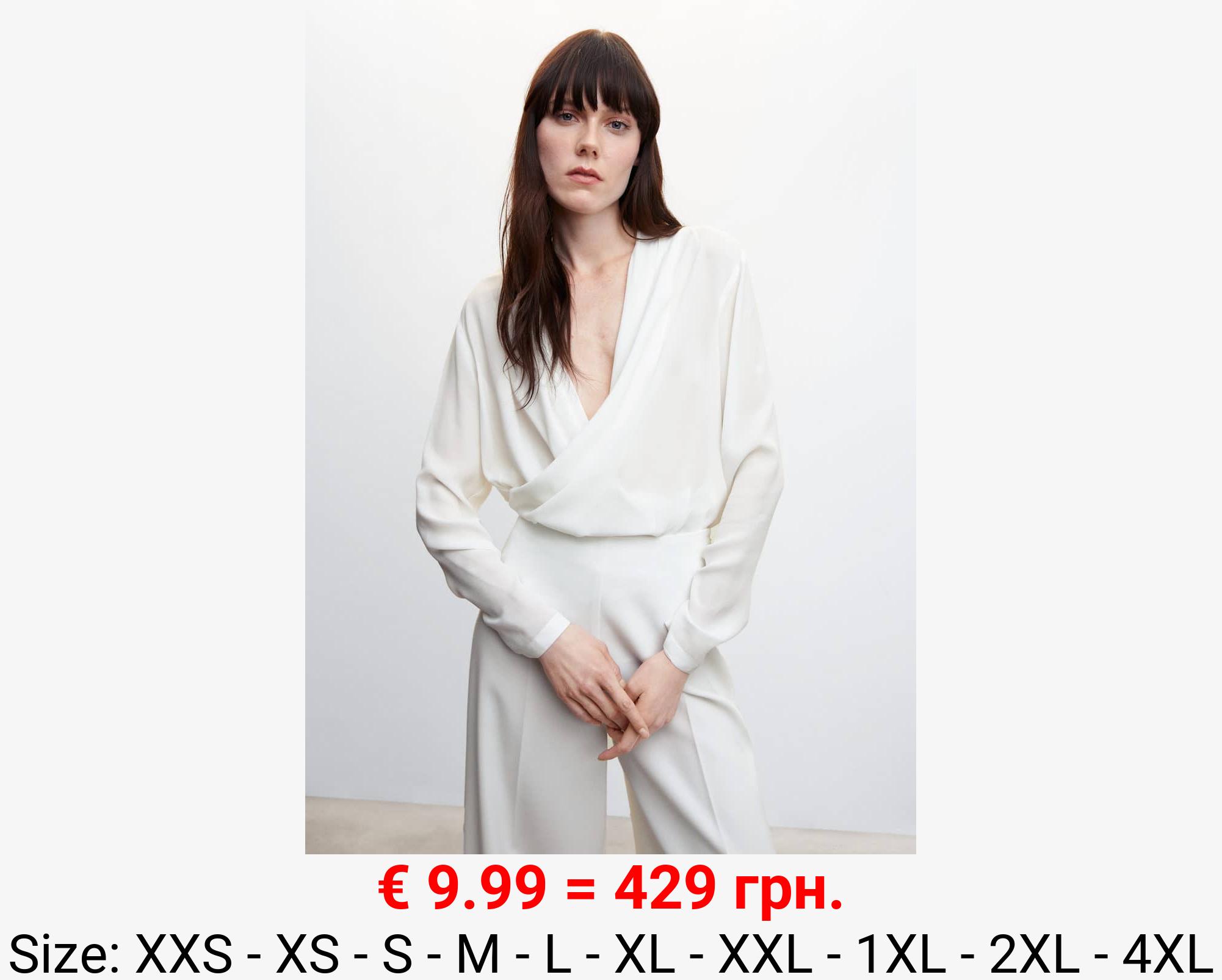 Blusa escote cruzado drapeado