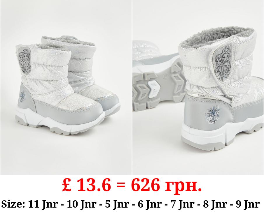 Disney Frozen Silver Fleece Lined Snow Boots