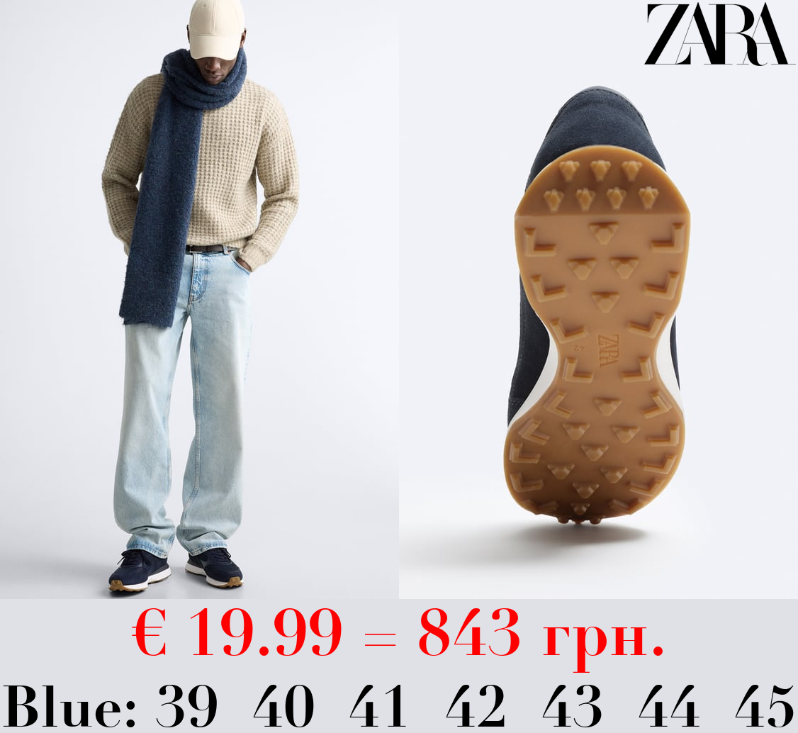 RETRO LEATHER RUNNING SNEAKERS