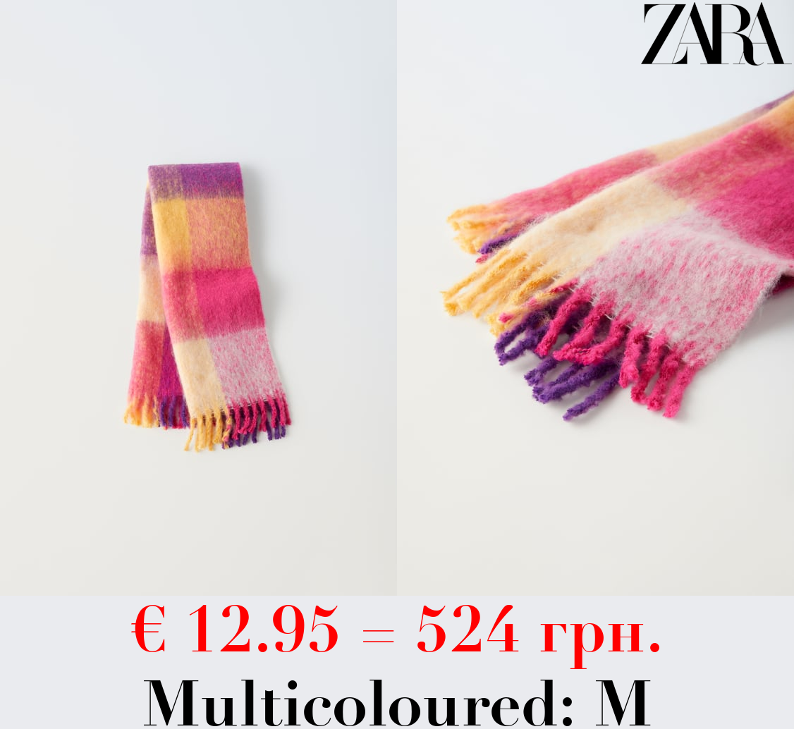 MULTICOLOURED CHECKED SCARF