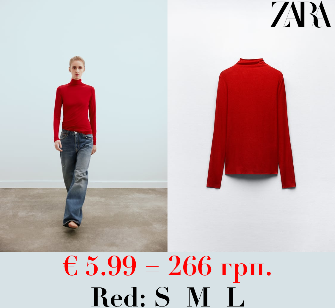 HIGH NECK SEMI-SHEER TOP