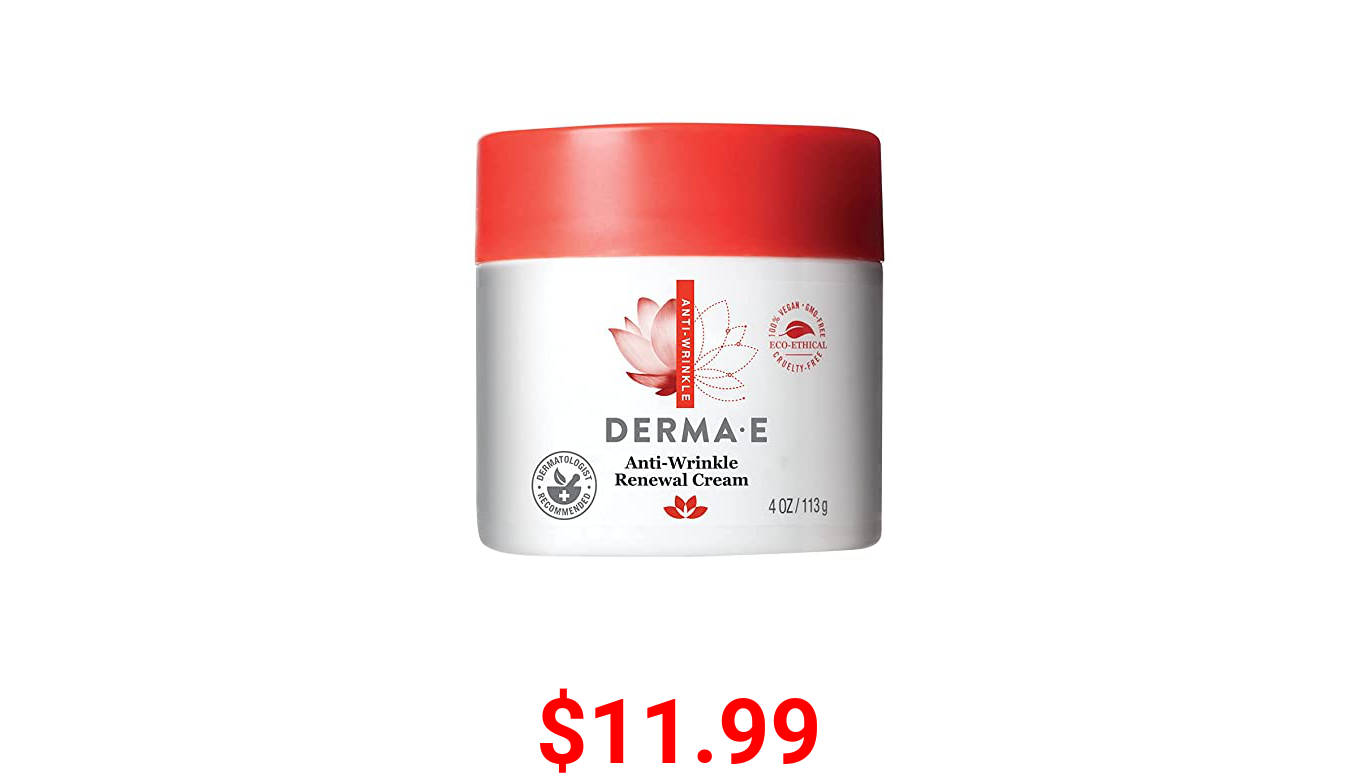 DERMA-E Anti-Wrinkle Renewal Skin Cream, 4 oz (0480)
