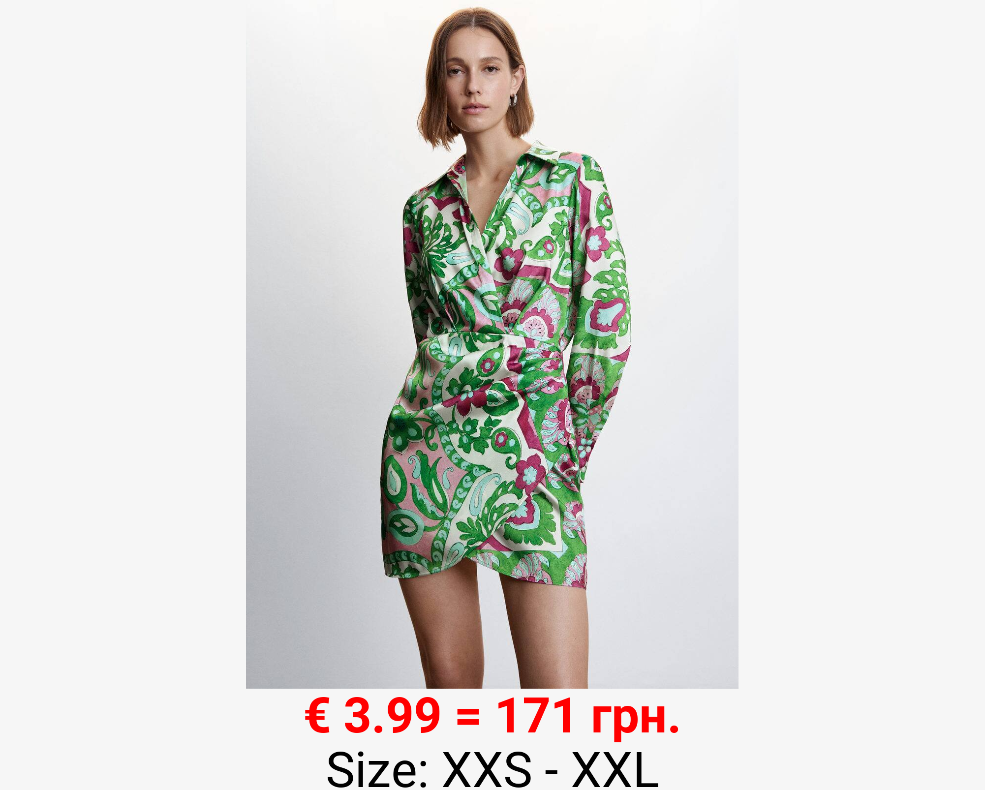 Vestido satinado cruzado