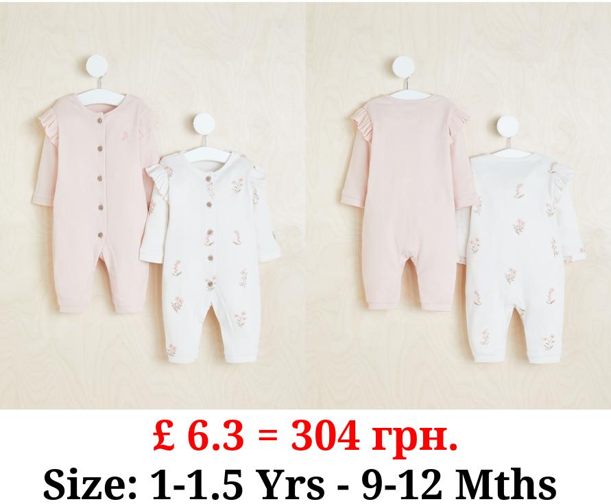 Billie Faiers Ribbed Frill All In Ones 2 Pack