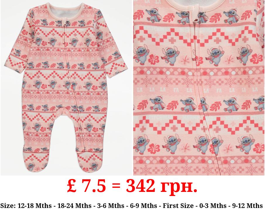 Disney Lilo & Stitch Fairisle Christmas Sleepsuit