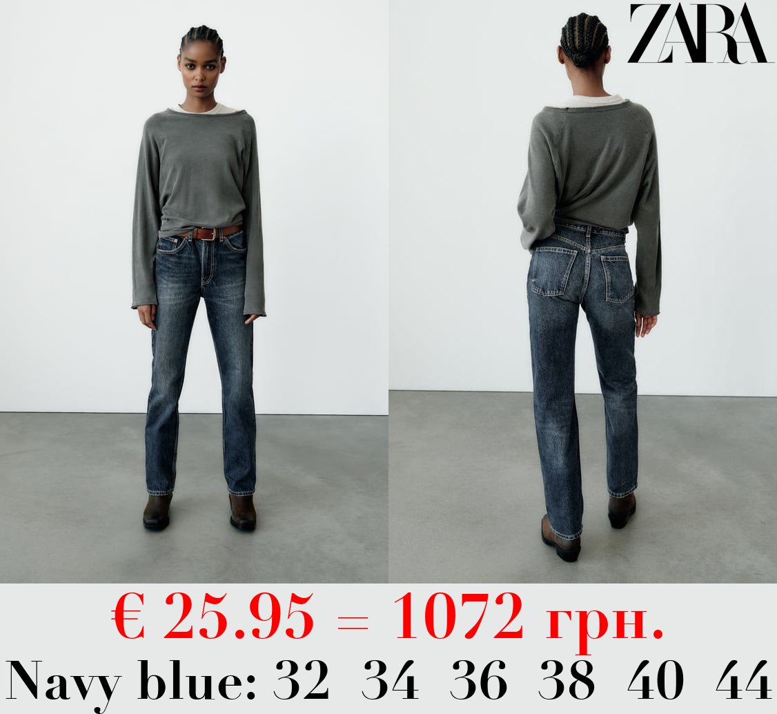 HIGH-RISE STRAIGHT-FIT TRF JEANS