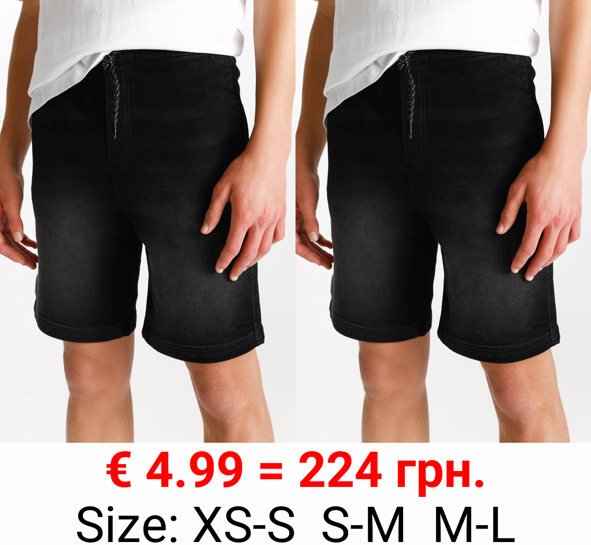 Denim Bermuda joggers