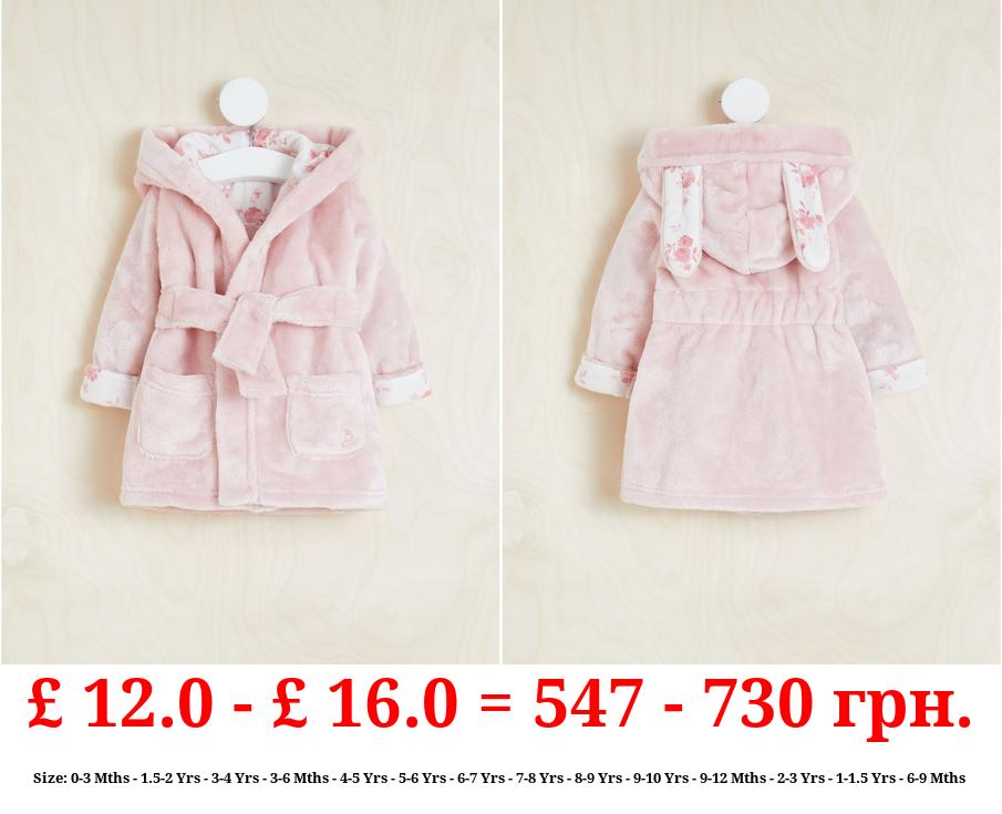 Billie Faiers Pink Bunny Fleece Dressing Gown