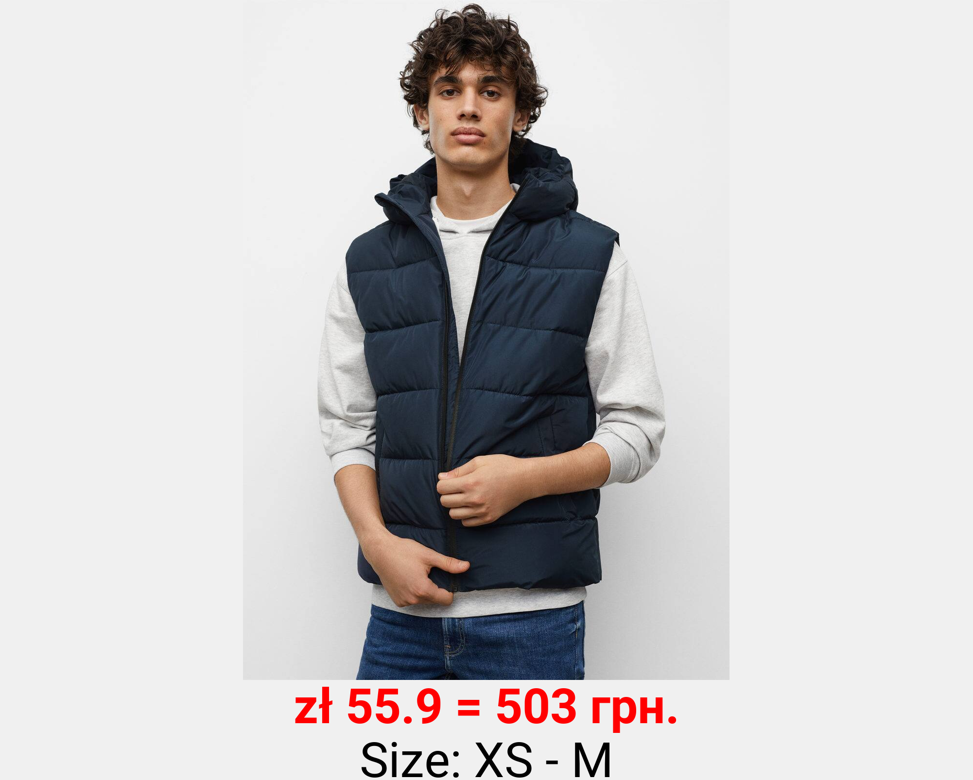 Chaleco capucha plumas