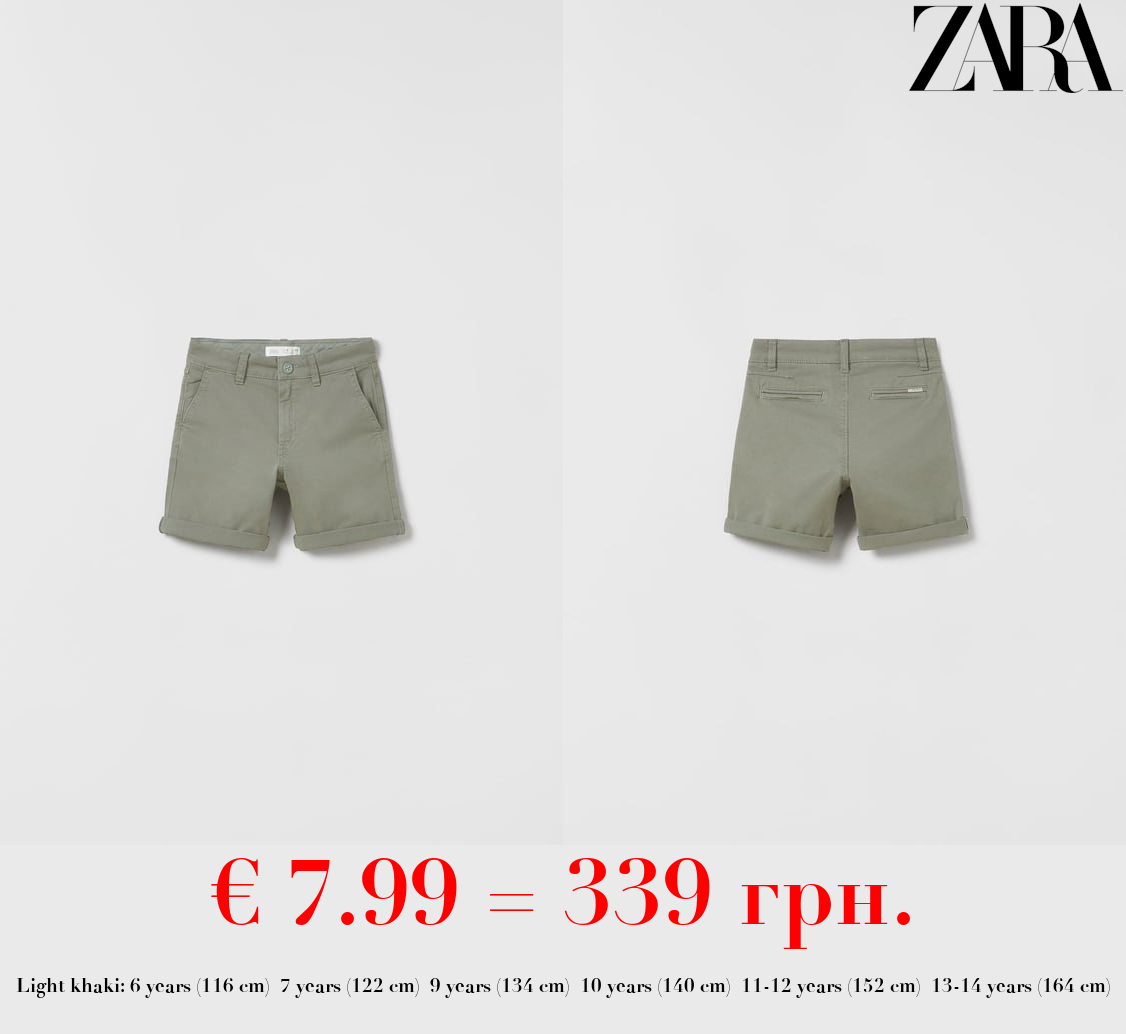 PLAIN CHINO BERMUDA SHORTS