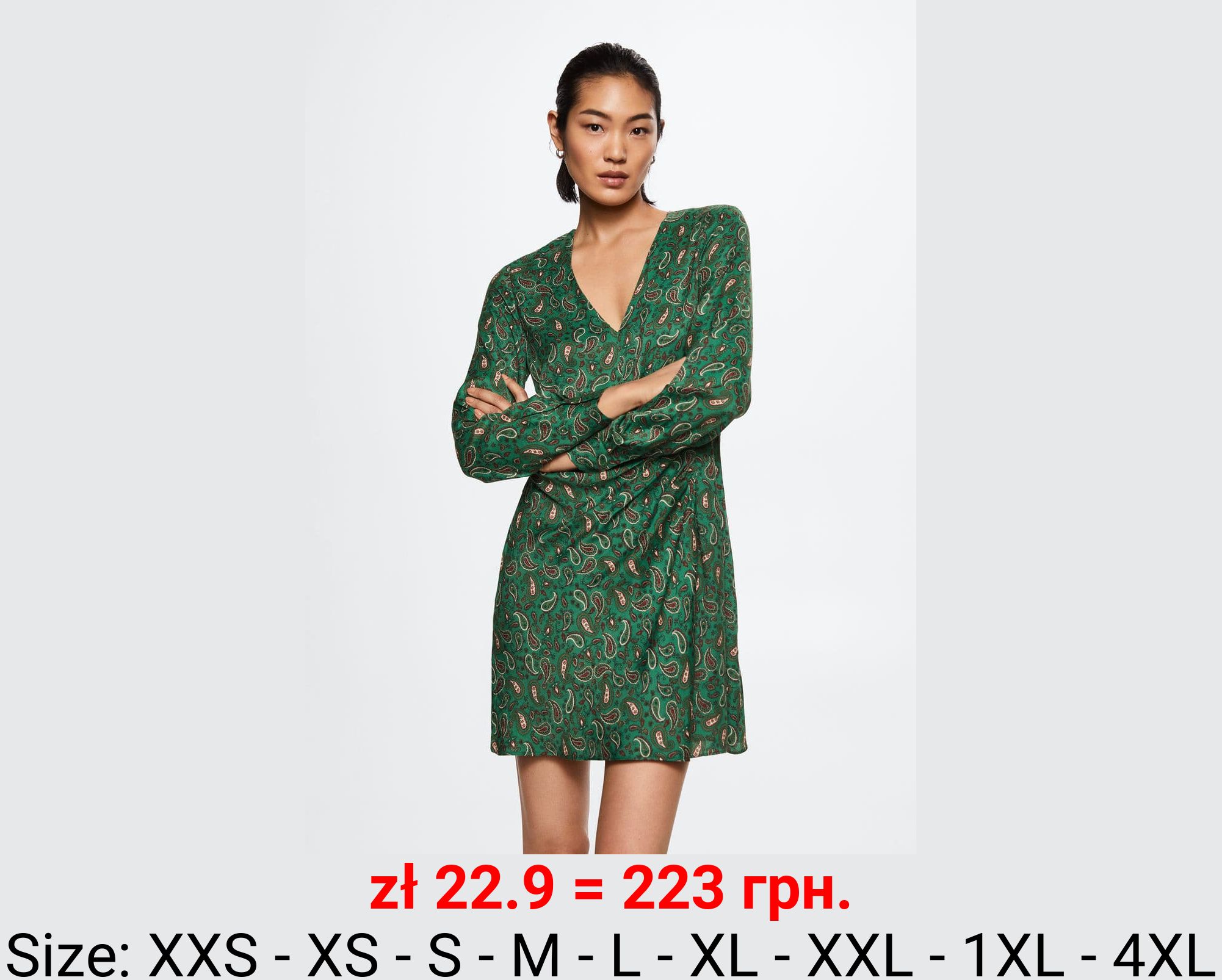 Vestido satinado paisley