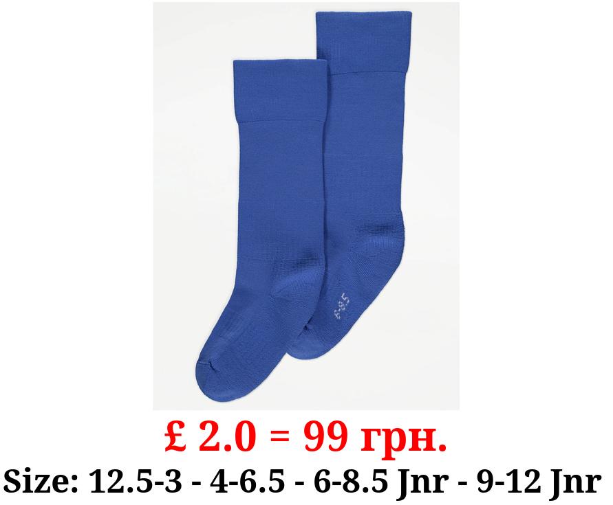 Blue Antibacterial Cushioned Football Socks 1 Pack