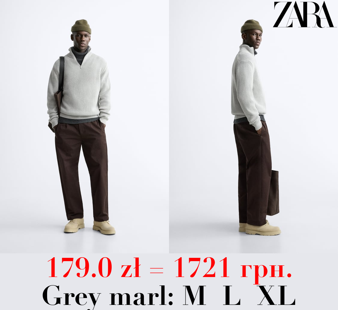 PURL KNIT QUARTER-ZIP SWEATER