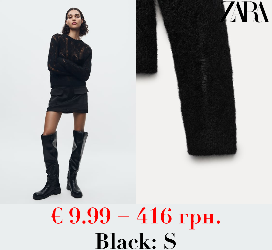 ALPACA BLEND OPEN-KNIT SWEATER