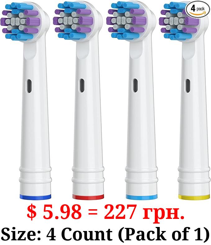 Replacement Toothbrush Heads for Oral-B, 4 Pack Replacement Heads Compatible with Oral B Braun Electric Toothbrush (4 Pack)