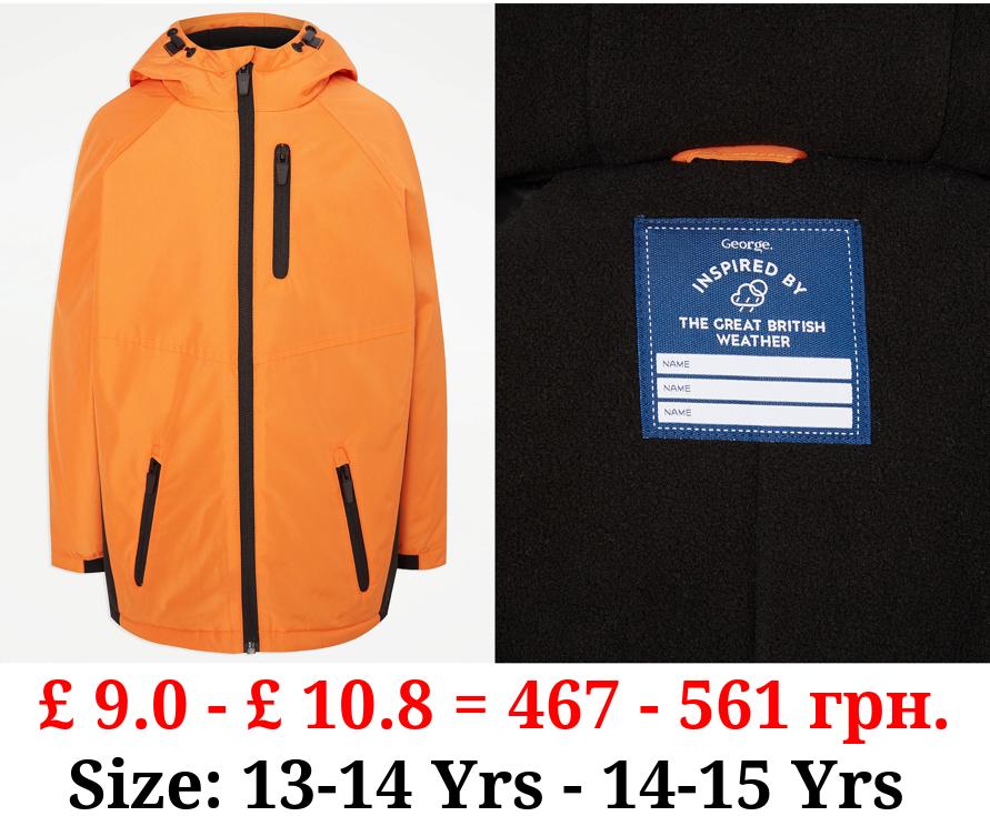 Orange Hooded Sports Jacket