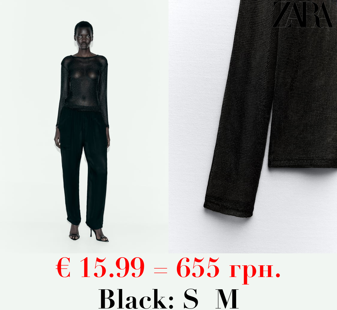 METALLIC THREAD MESH TOP