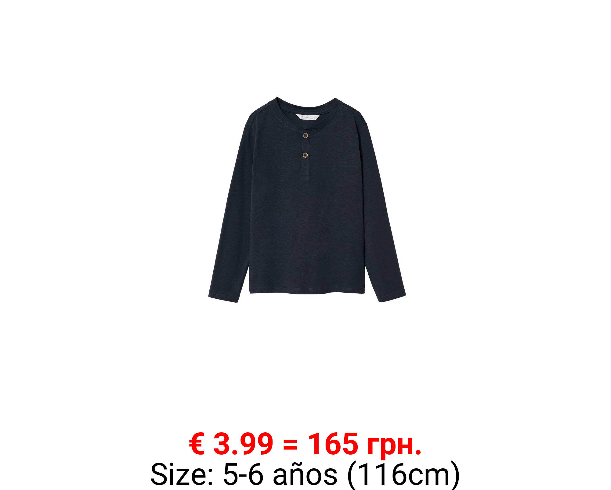 Camiseta manga larga botones