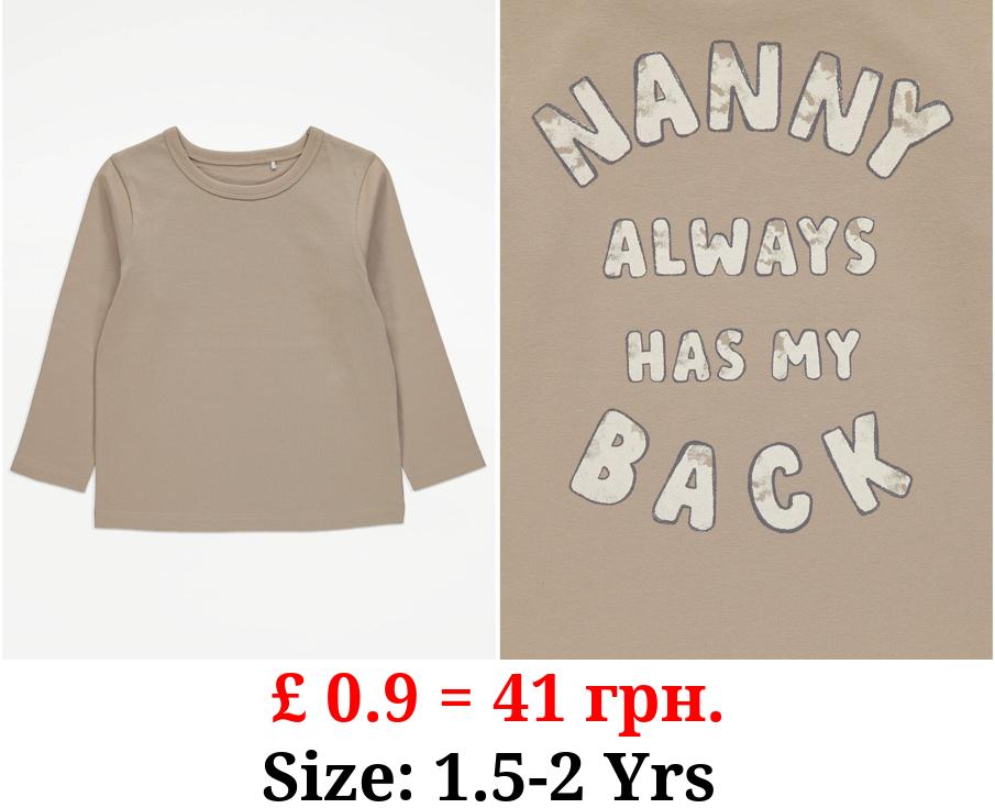 Tan Nanny Slogan Top