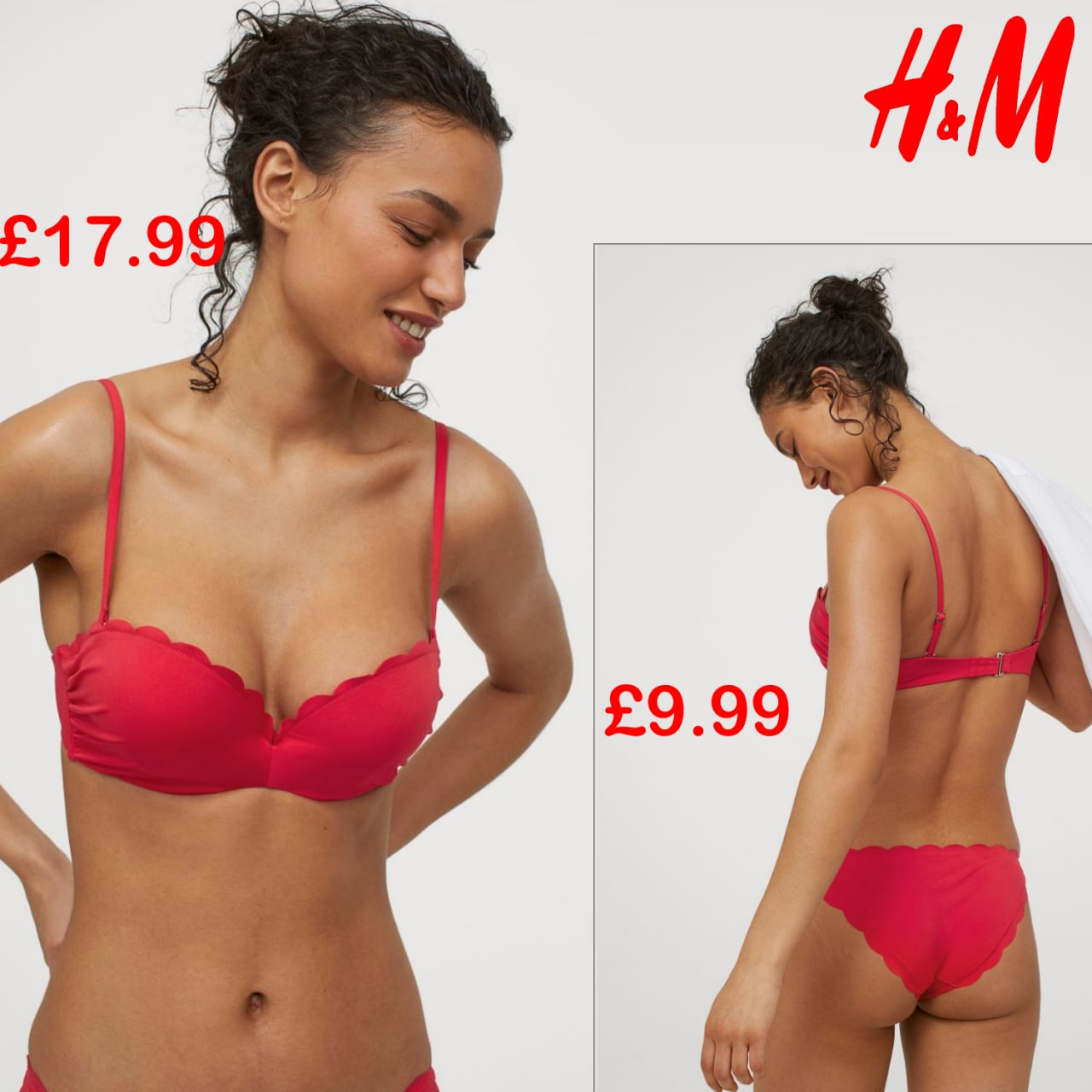 H&M Red Lace Push Up Bra