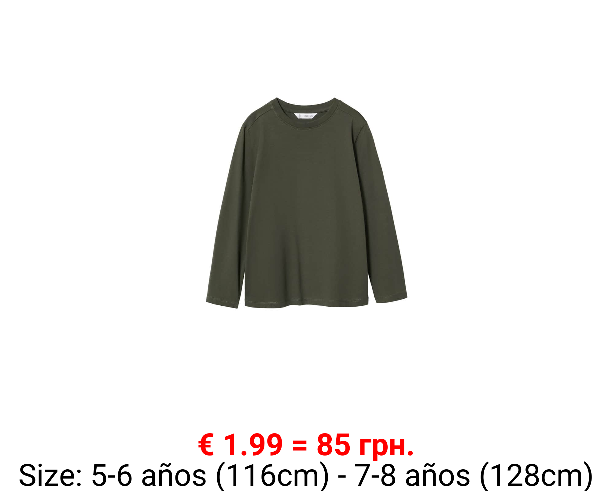 Camiseta algodón manga larga