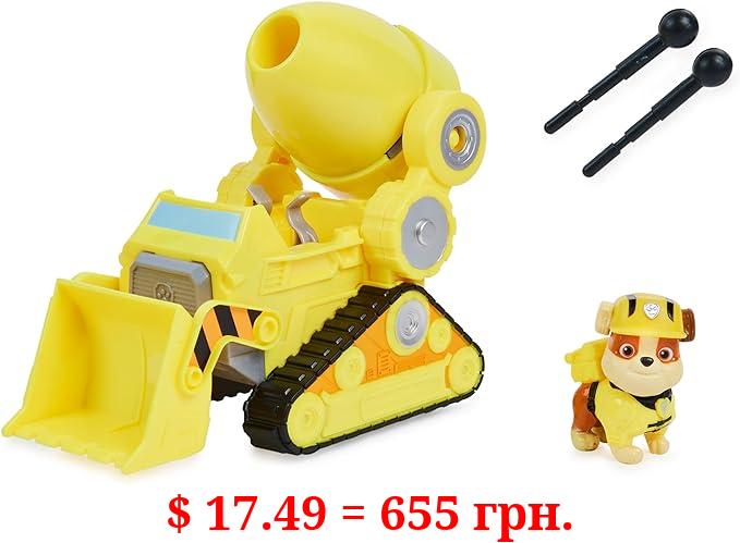 Paw Patrol, Rubble’s Deluxe Movie Transforming Toy Car with Collectible Action Figure, Kids Toys for Ages 3 and Up