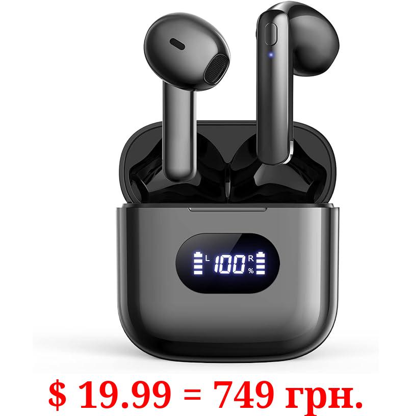 Wireless Earbuds Bluetooth 5.3 Ear Buds, Crystal-Clear Calls Bluetooth Headphones Deep Bass Earphones with LED Display, 40Hrs Playtime & IPX7 Waterproof Stereo Sound Earbuds for Work and Sport
