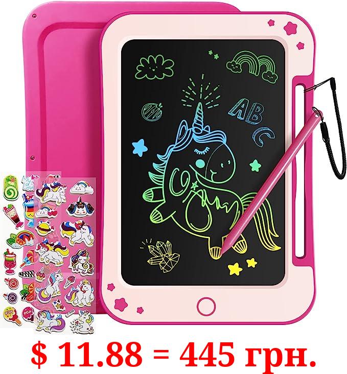 TEKFUN Toddler Kids Toys Gifts - 8.5 Inch LCD Writing Tablet Kids Doodle Board with Stickers Colorful Drawing Tablet, Kids Birthday Gifts Educational Toys for 2 3 4 5 6 Years Old Girl Boy (Blue)