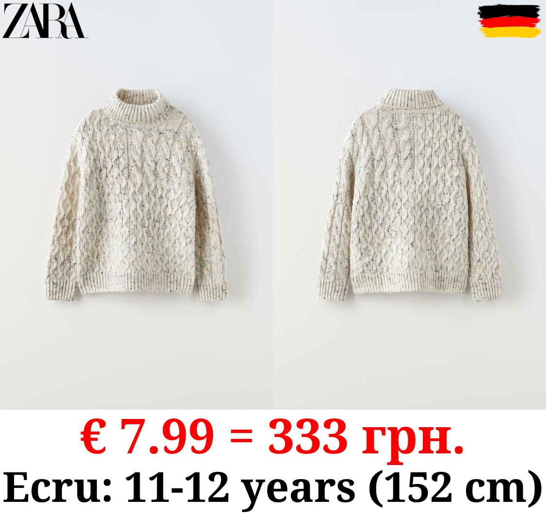 TRUE NEUTRALS KNIT KNICKERBOCKER YARN EFFECT SWEATER