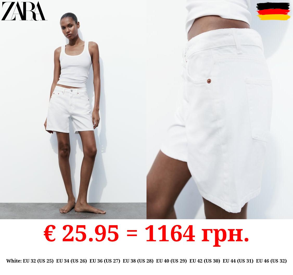 TRF MID-RISE DENIM BERMUDA SHORTS