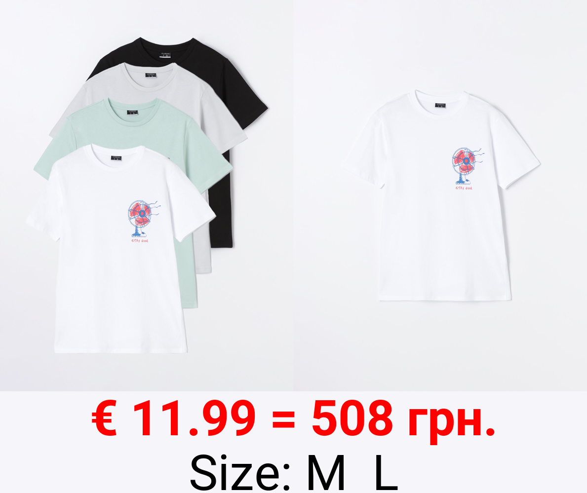 4-Pack of printed T-shirts
