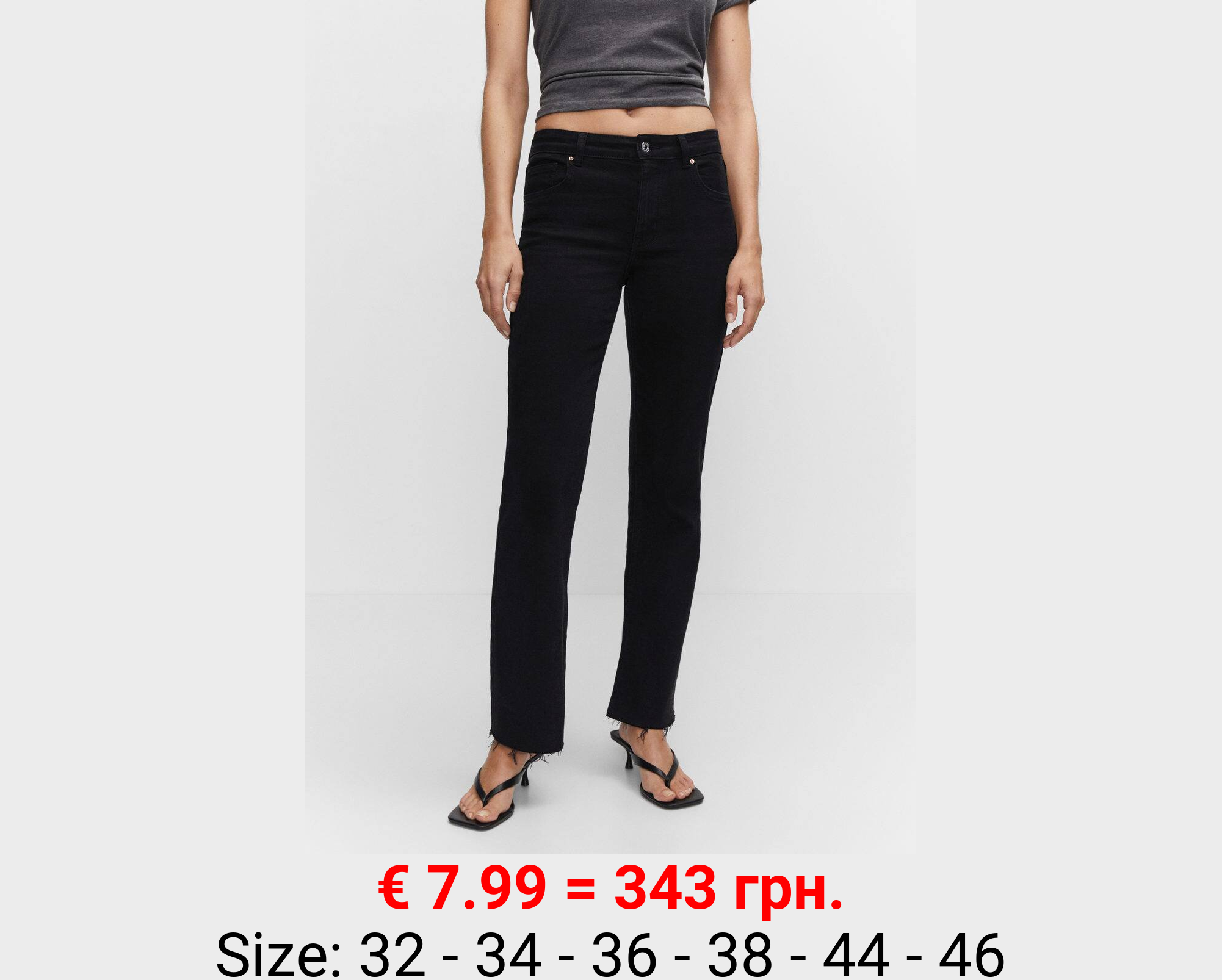 Jeans rectos tiro medio aberturas