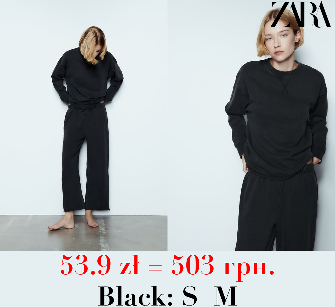 FADED-EFFECT PLUSH SWEATSHIRT