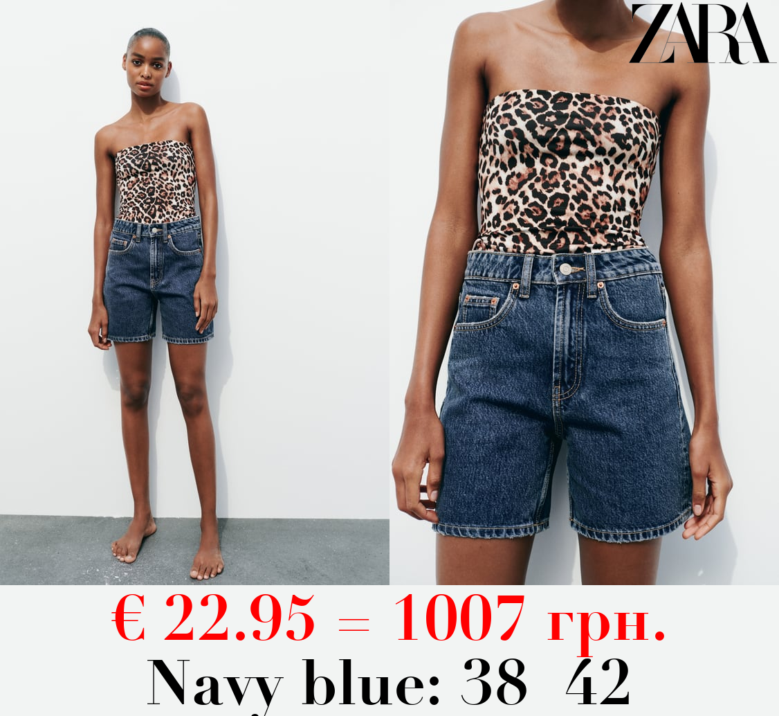 TRF MID-RISE DENIM BERMUDA SHORTS