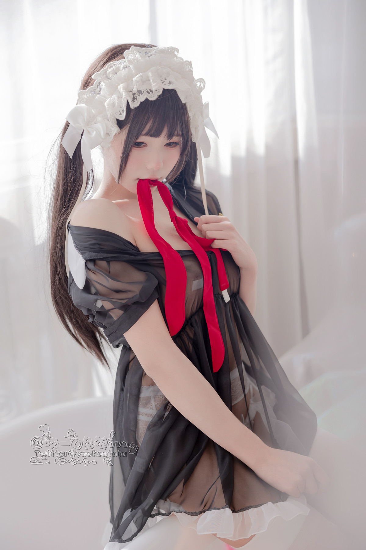 Cosplay 黏黏团子兔 黑白女仆 32