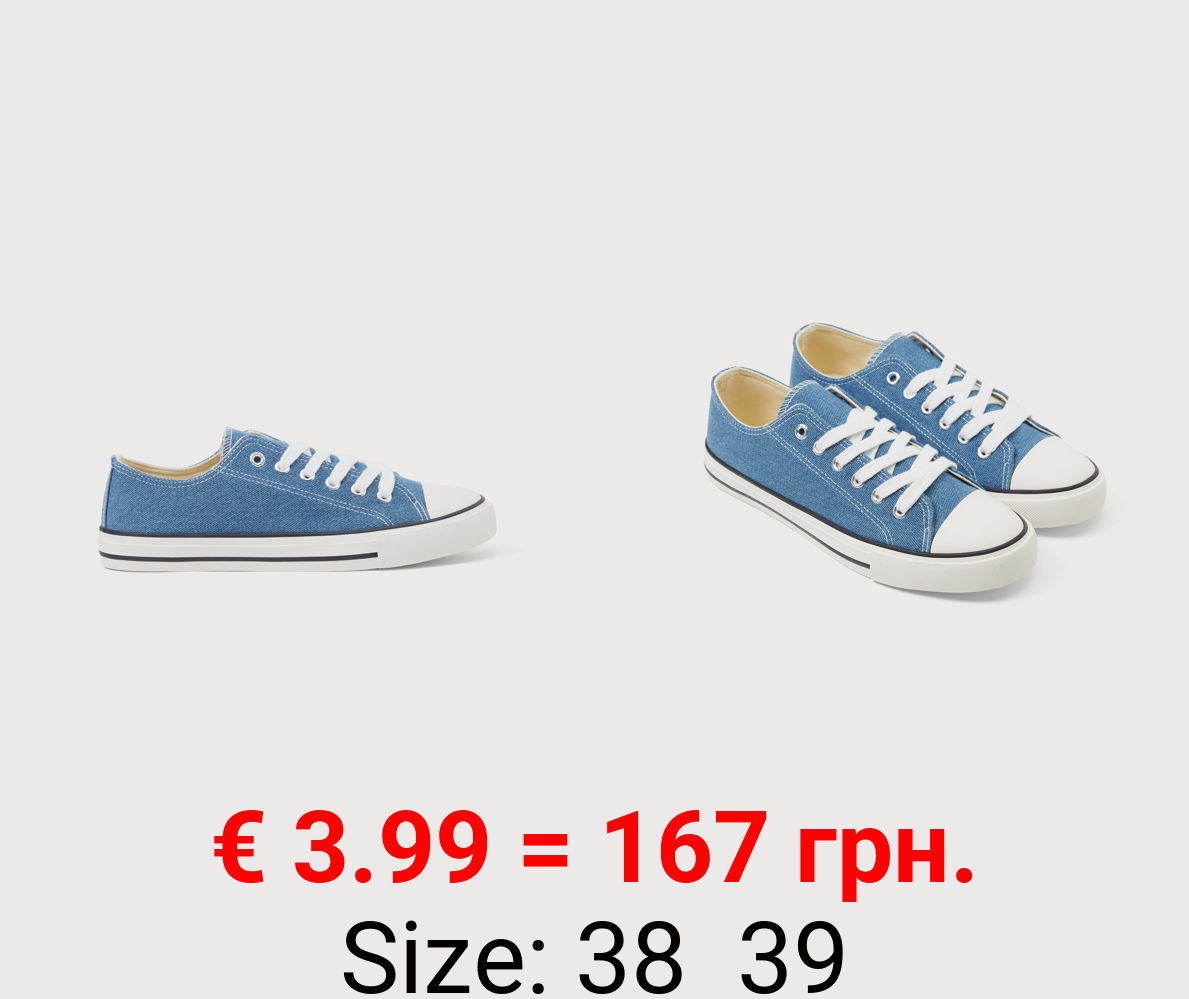 DENIM SNEAKERS WITH TOECAP