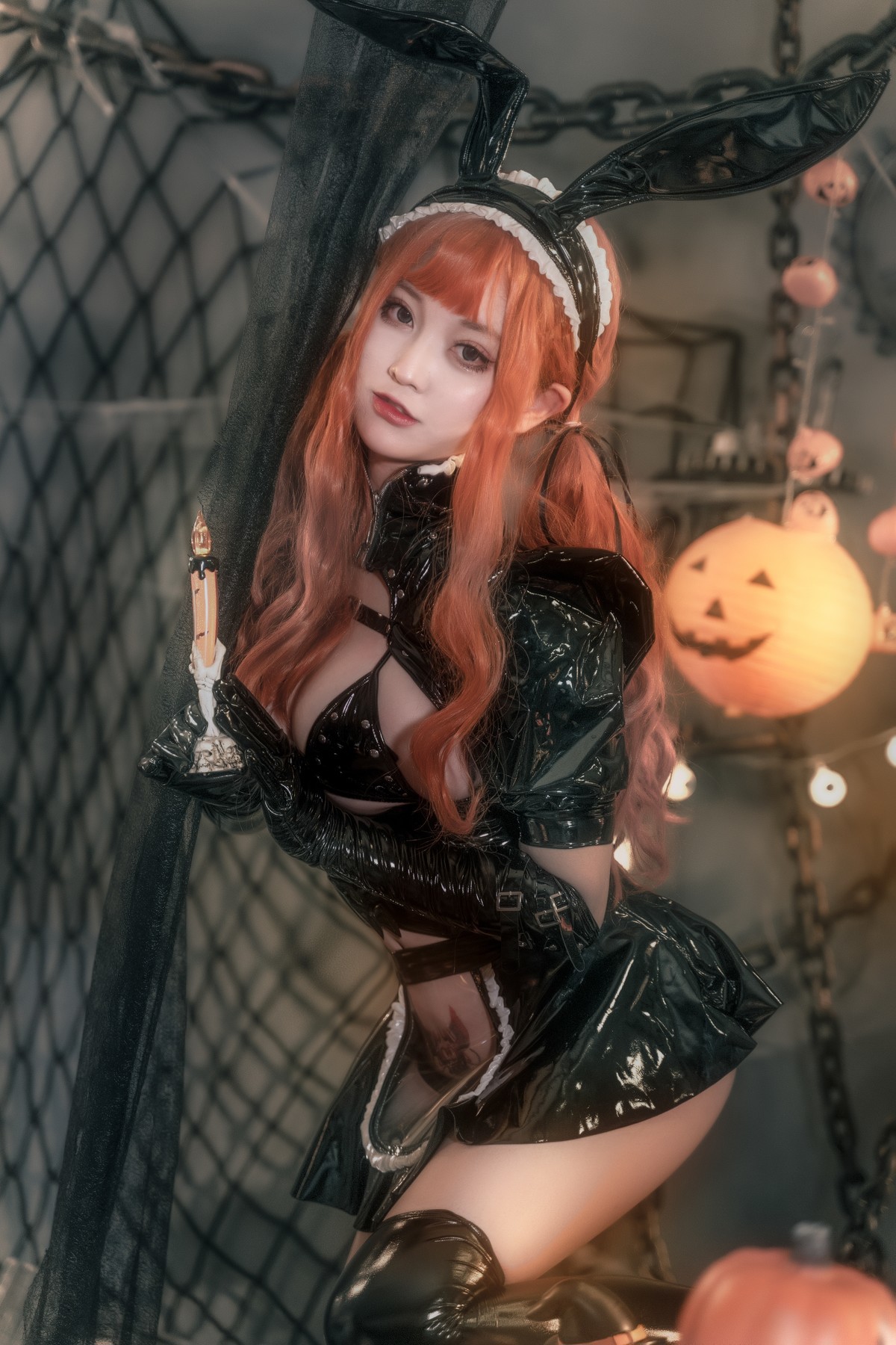 Cosplay 奇行家狗崽 漆皮兔女仆 29