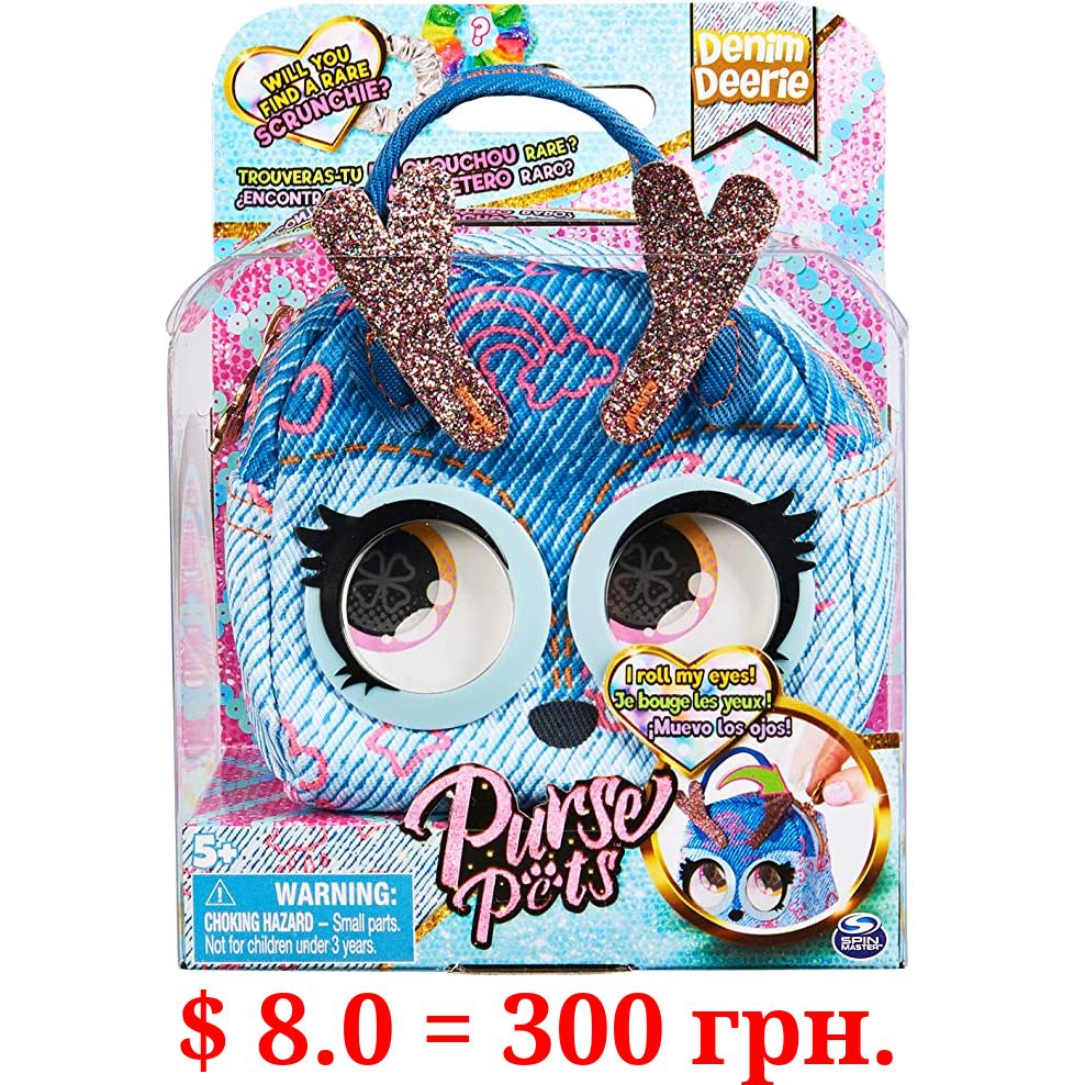 Purse Pets Micros, Denim Deerie Stylish Small Purse with Eye Roll Feature, Kids Toys for Girls Aged 5 and up