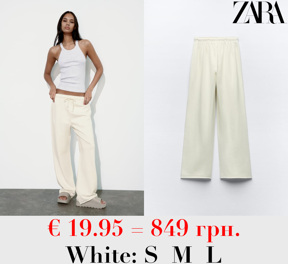 FADED-EFFECT PLUSH JOGGER TROUSERS