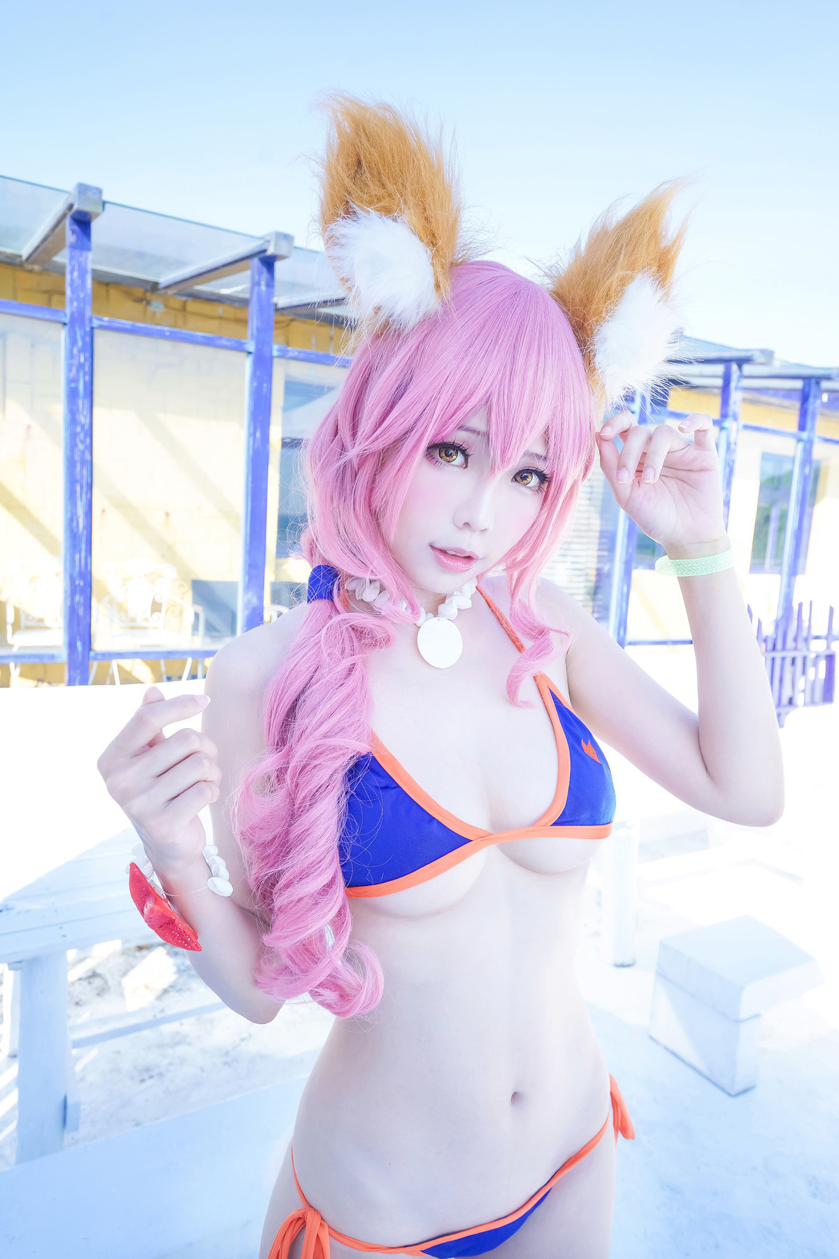Cosplay ElyEE子 玉藻前泳装 21